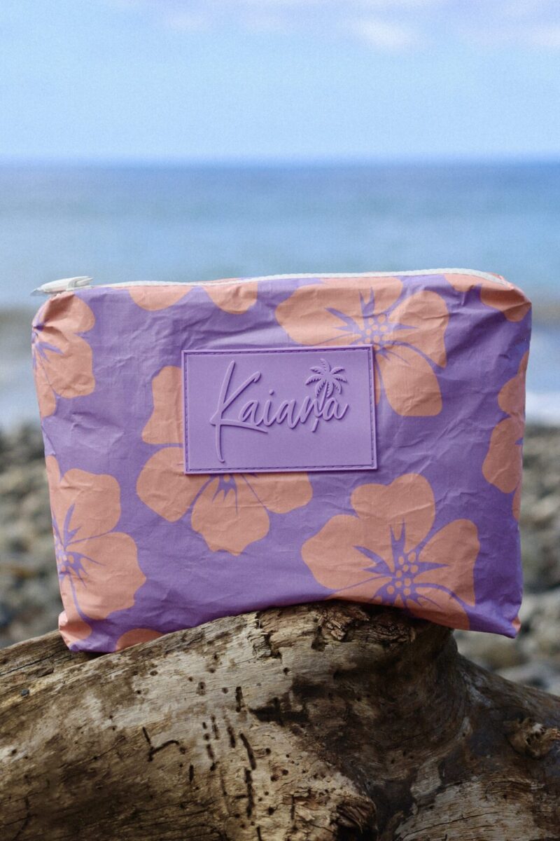 SMALL POUCH - AUTE IN PINK ON PURPLE
