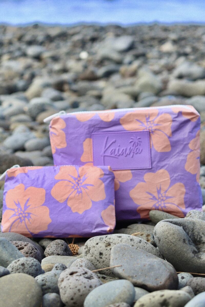 SMALL POUCH - AUTE IN PINK ON PURPLE - Image 2