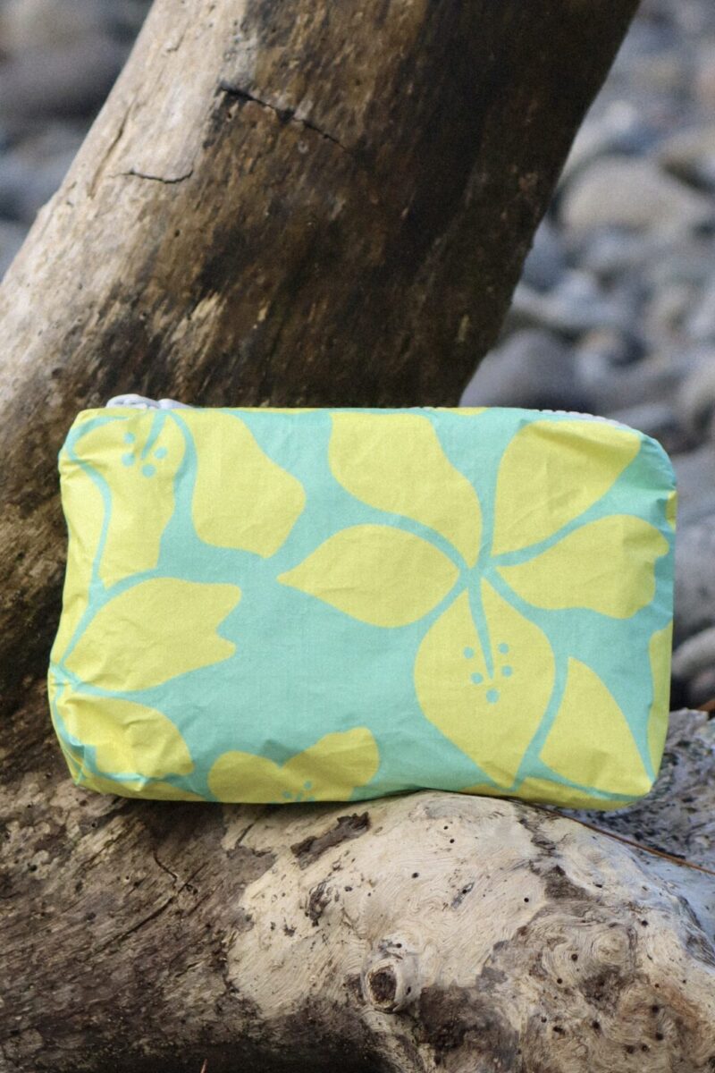 MINI POUCH - AUTE IN YELLOW ON TURQUOISE